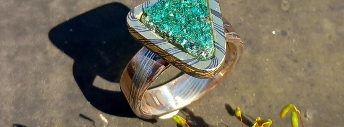 Dioptaas ring met Mokume-gane