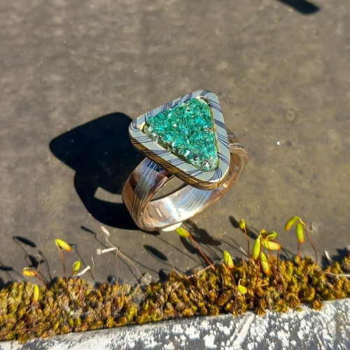Dioptaas ring met Mokume-gane